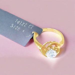 Gold Plated Cubic Zirconium Ring
